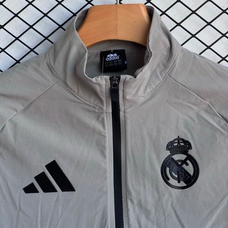 Real Madrid Windbreaker With Pants Gray 2025-26