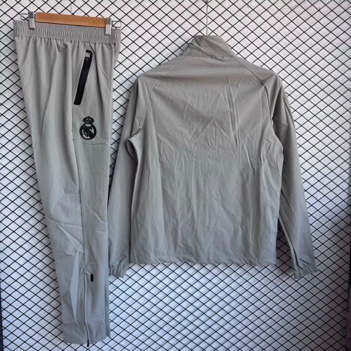 Real Madrid Windbreaker With Pants Gray 2025-26