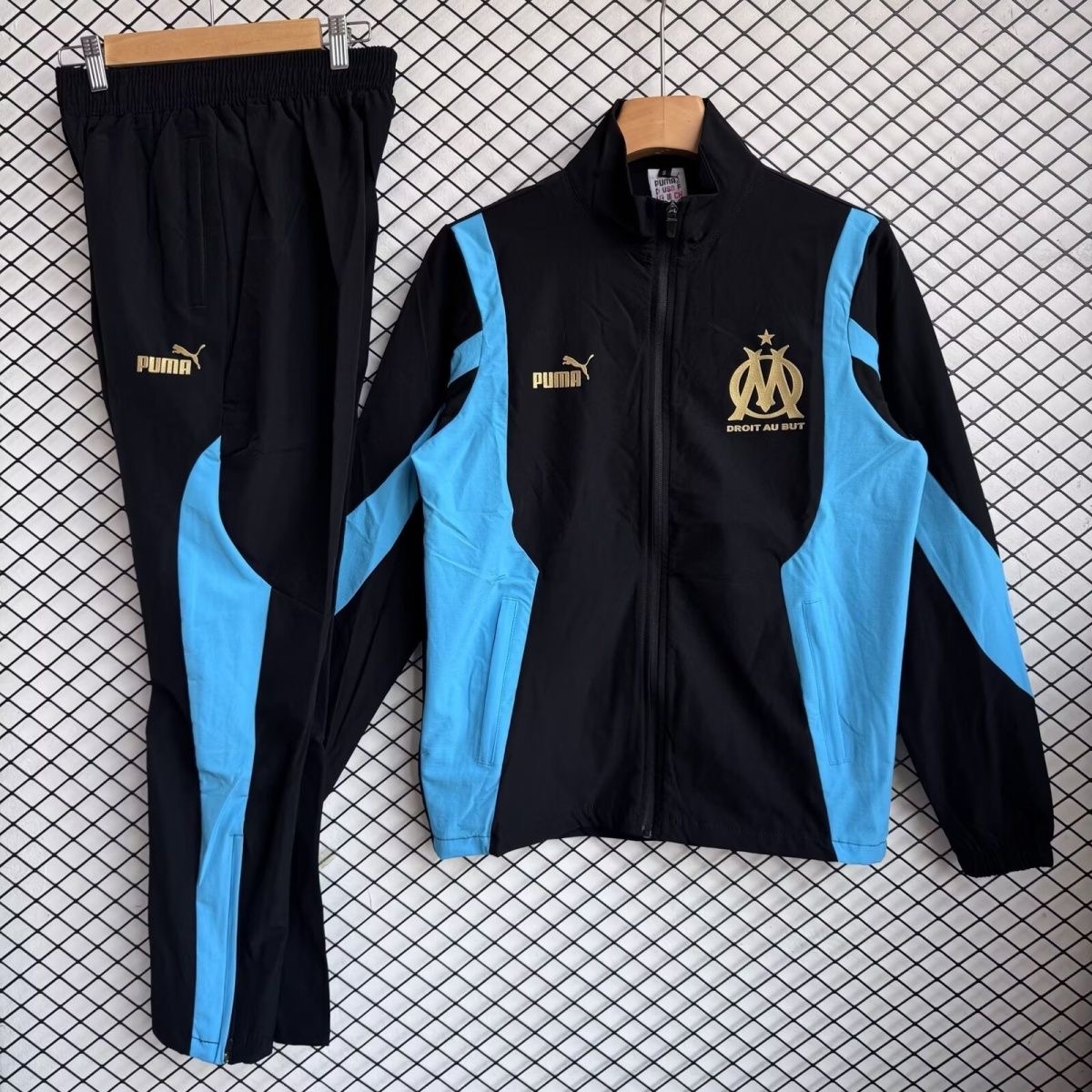 Marseille Windbreaker with Pants Black&Amp;blue 2025/26 in Black&Blue