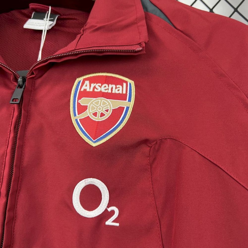 Arsenal Retro Windbreaker Jacket Red 2005/06