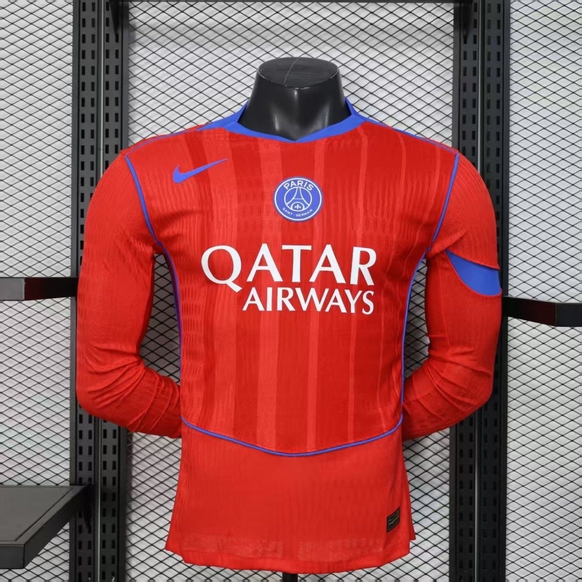 Authentic Soccer Jersey PSG Third Away Long Sleeve Shirt 2025/26 in Red