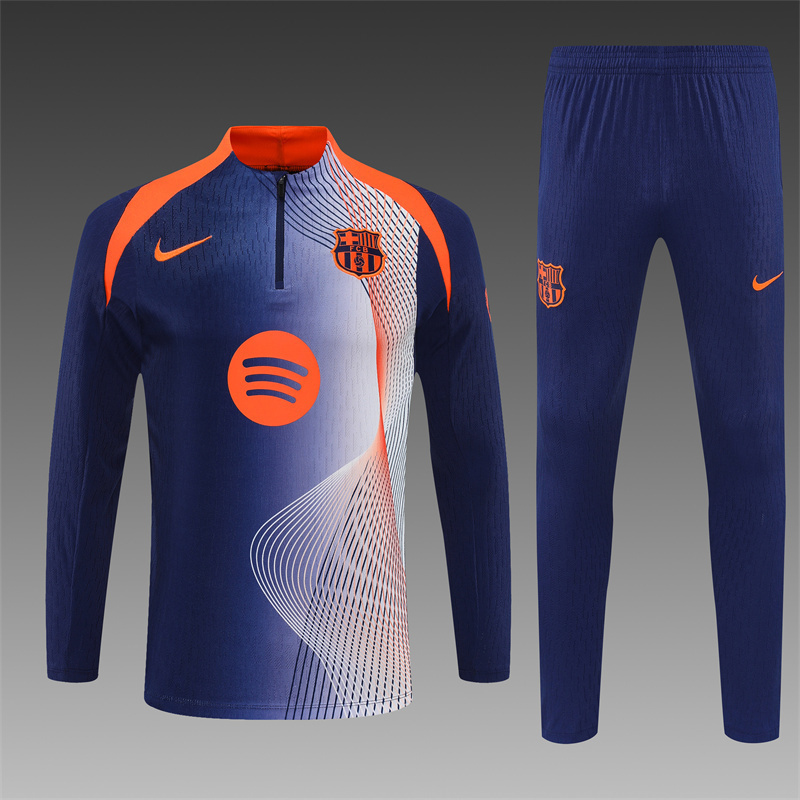 Kids Barcelona Training Kit Sweatshirt & Pants Set Blue 2025/26
