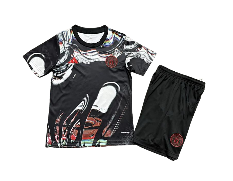 Manchester United Special Edition Kids Jersey & Shorts Kit 2025/26 in Black