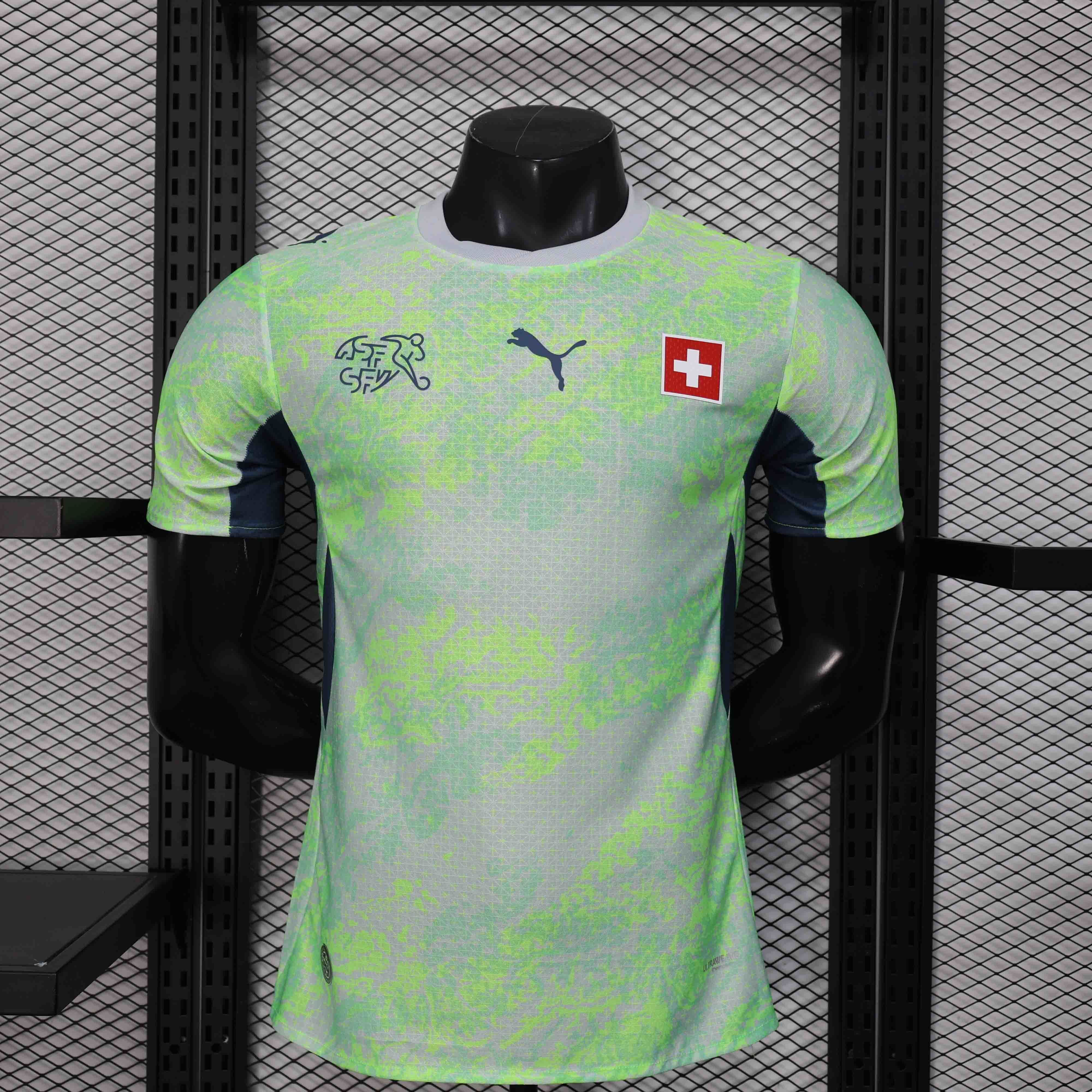 Switzerland Authentic Football Jersey Away Shirt 2026 World Cup Edition in Green