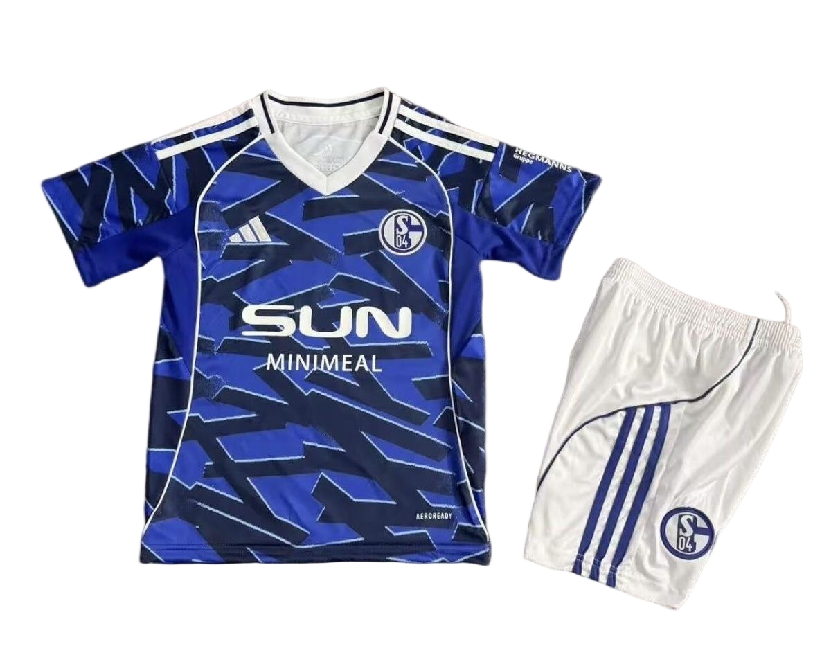 Schalke 04 Football Jersey Home Kids Kit Jerseys+Shorts 2025/26 in Blue
