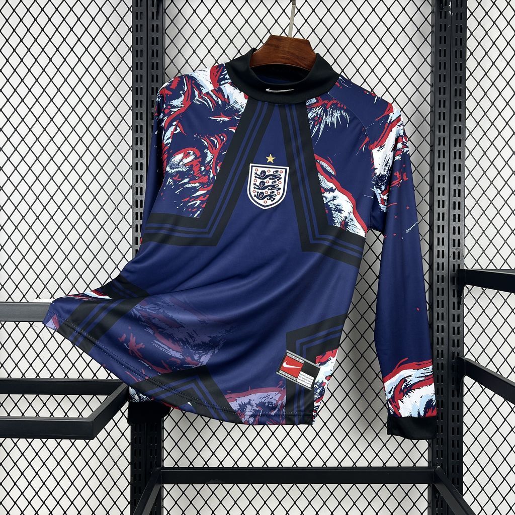England Football Jersey Goalkeeper Hollywood Long Sleeve Custom Shirt 2026 World Cup Edition in Blue