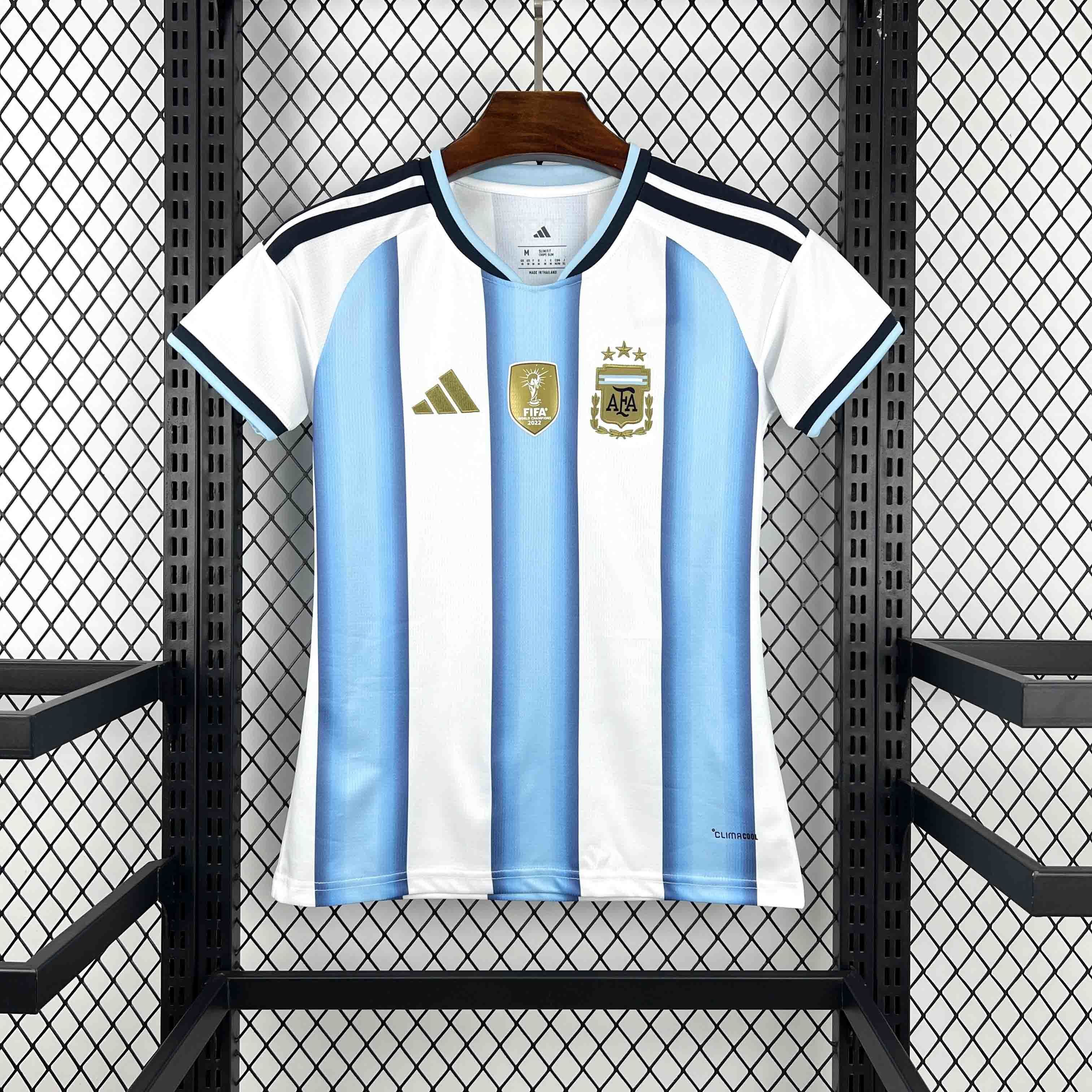 Argentina Soccer Jersey Women's Home Custom Shirt 2026 World Cup Edition in White&Blue