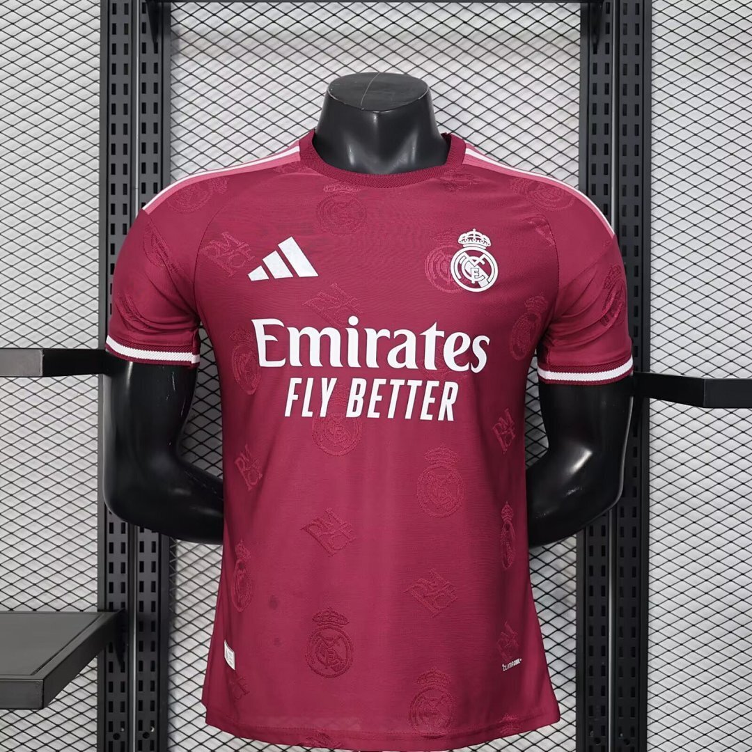 Real Madrid Authentic Soccer Jersey Red Special Edition Shirt 2025/26 in Model Year: 2025/26 Country and League: Spain-La