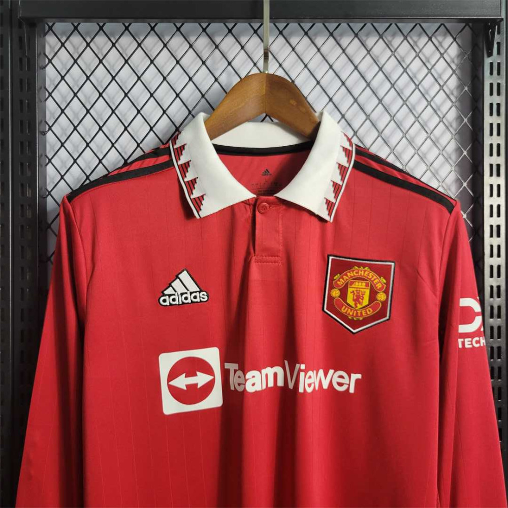 Manchester United Retro Home Long Sleeve Football Jersey Custom Shirt 2022/23