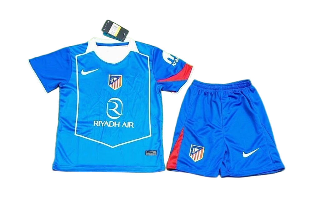 Atletico Madrid Soccer Jersey Third Away Kids Kit Jersey+Shorts 2025/26