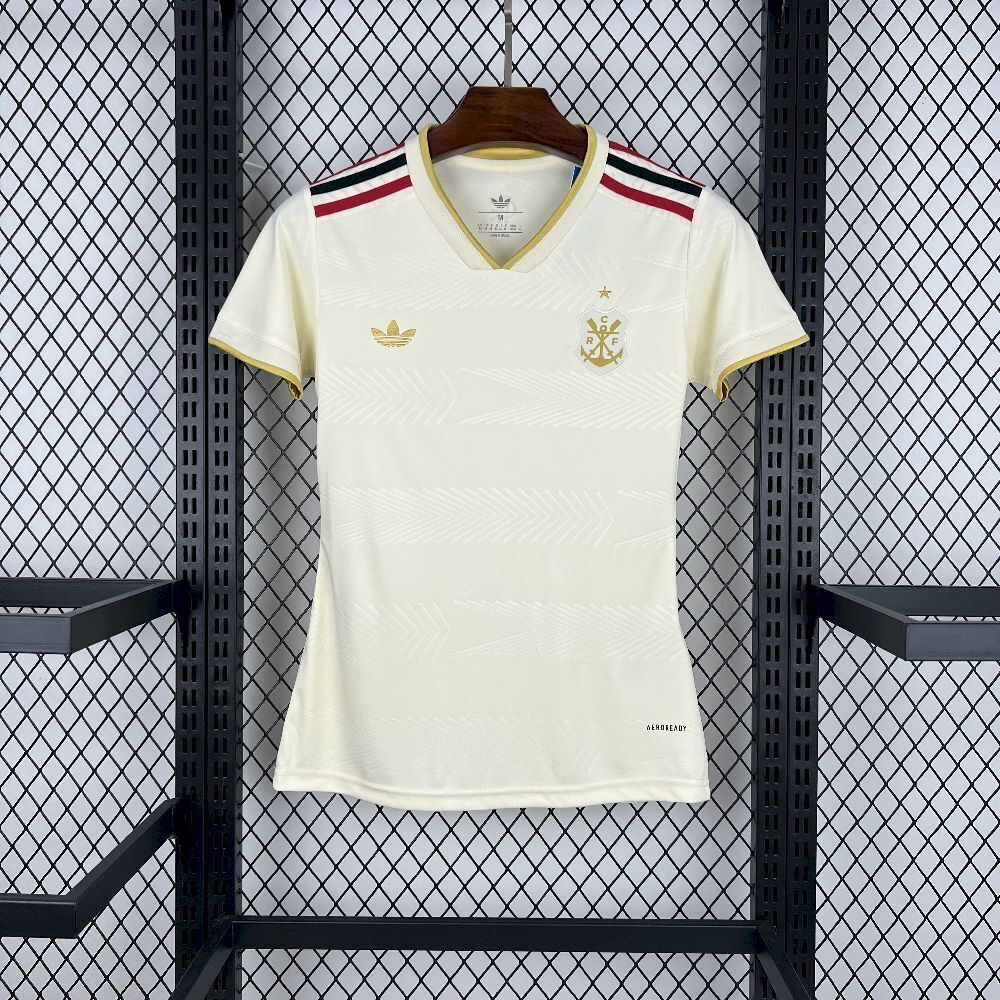 Flamengo Soccer Jersey Women's Third Away Custom Shirt 2025 in Off-White