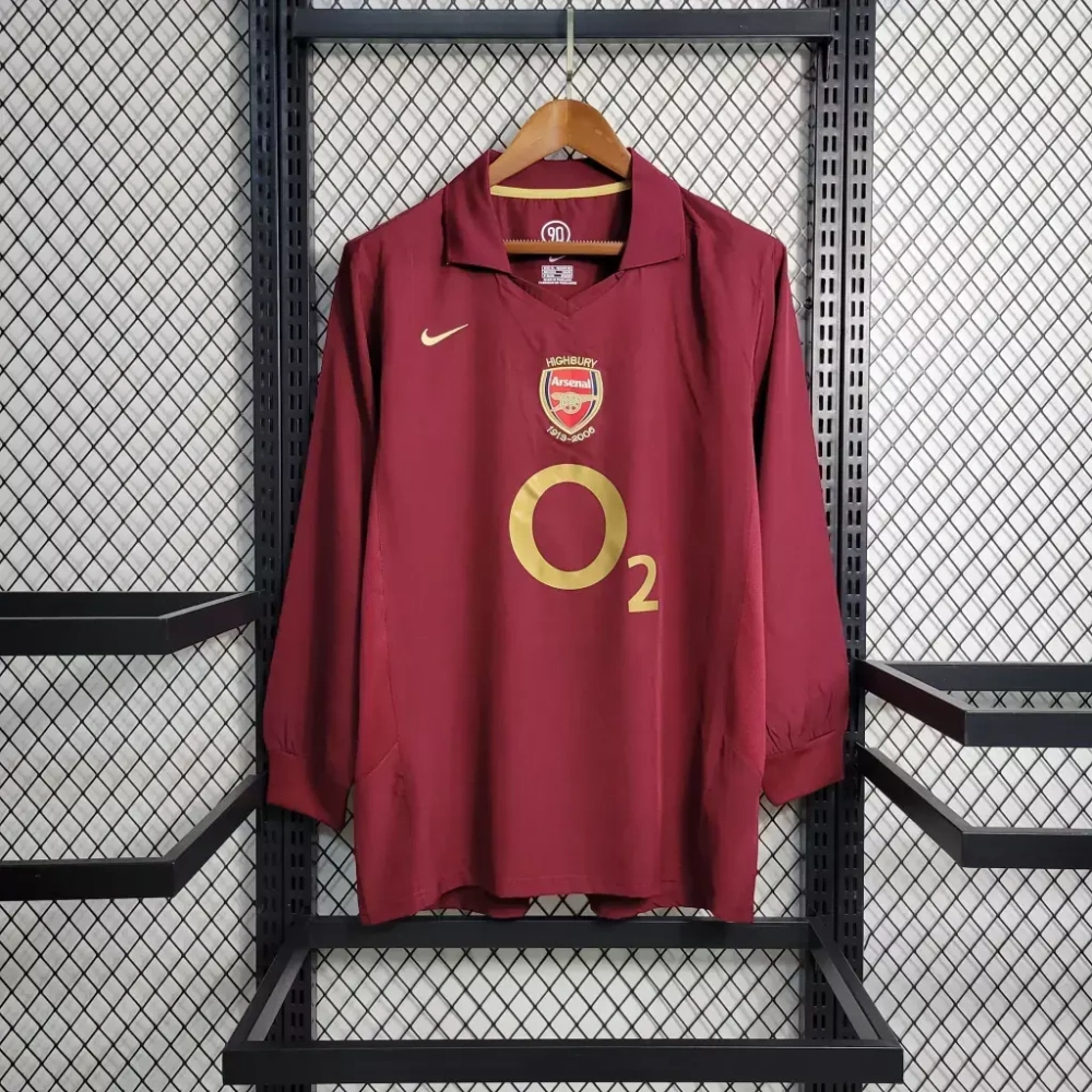 Arsenal Soccer Retro Jersey Home Long Sleeve Custom Shirt 2005/06