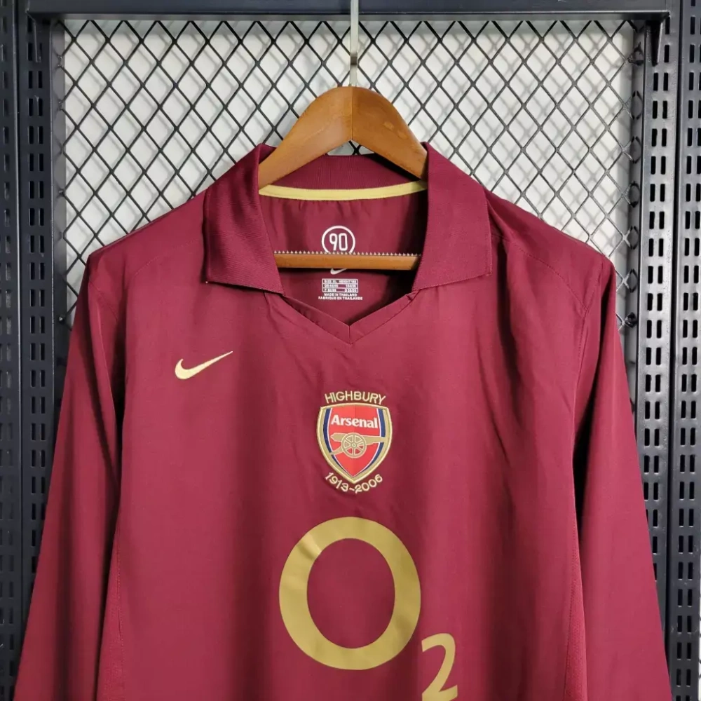 Arsenal Soccer Retro Jersey Home Long Sleeve Custom Shirt 2005/06