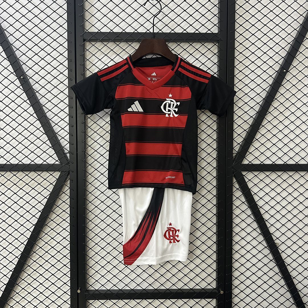 Flamengo Soccer Jersey Home Kids Jersey & Shorts Kit 2025 in Red&Black