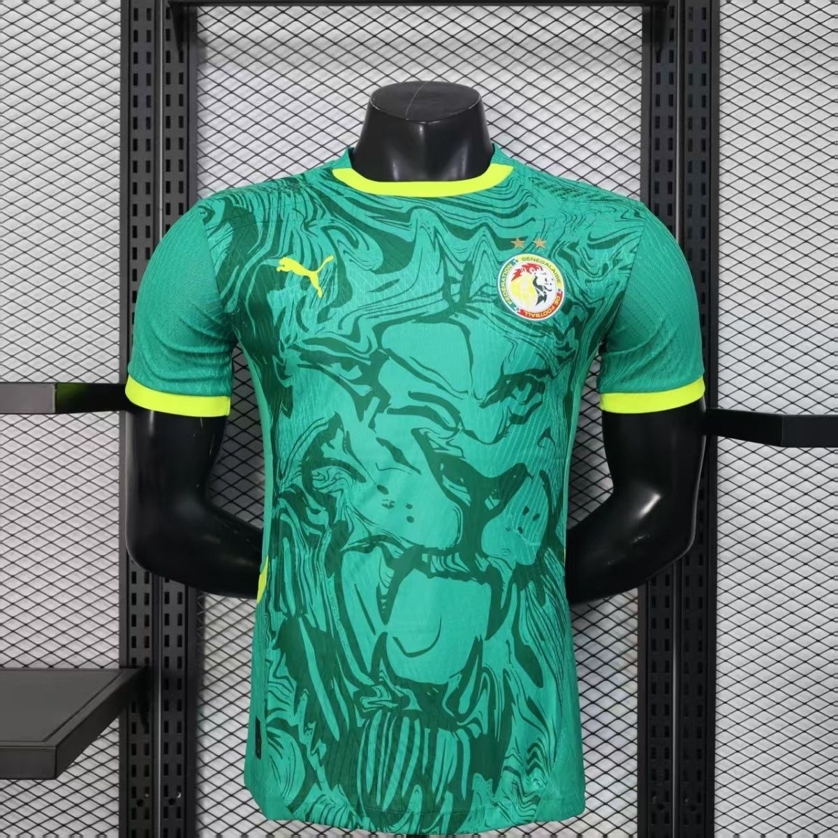 Senegal Authentic Soccer Jersey Away Shirt 2025 - Two Stars in Green