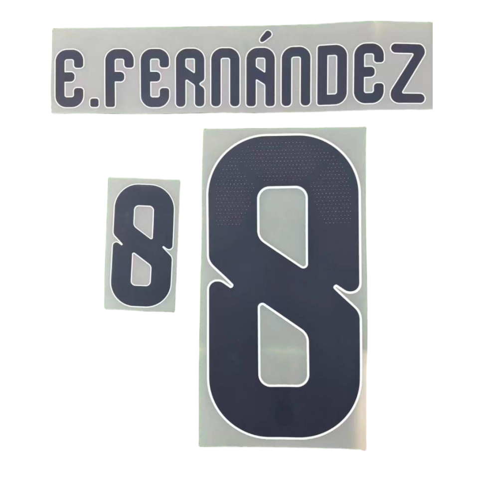 E.FERNANDEZ #8 Argentina 2026 World Cup Home Soccer Name & Number Set