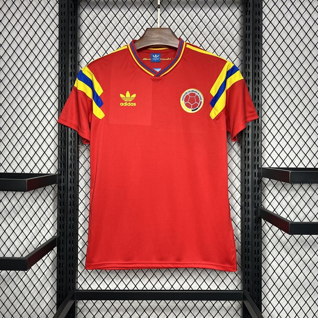 Colombia Retro Soccer Jersey Away Custom Shirt 1990 in Red