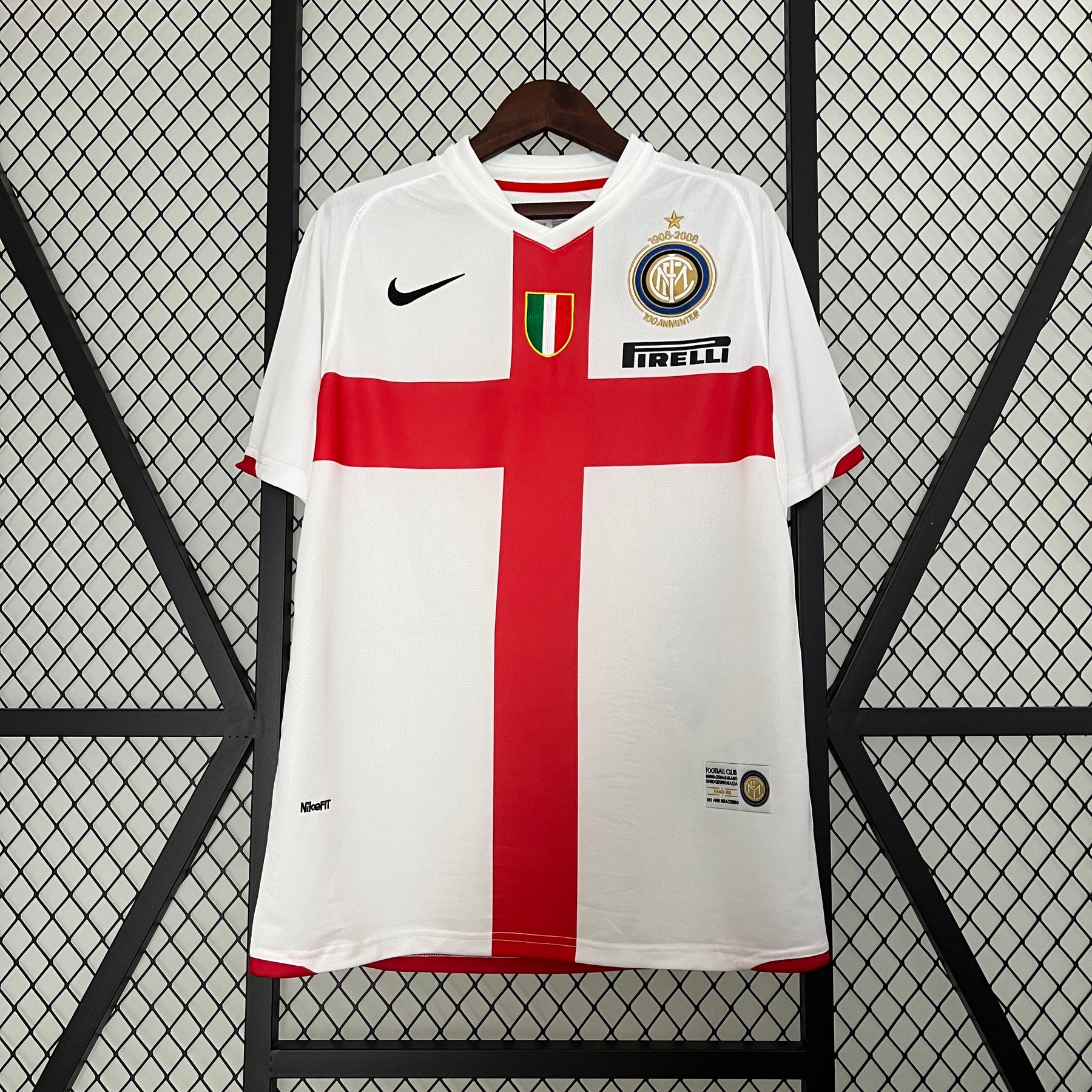 Inter Milan Retro Jersey Custom Away Soccer Shirt 2007/08 in White