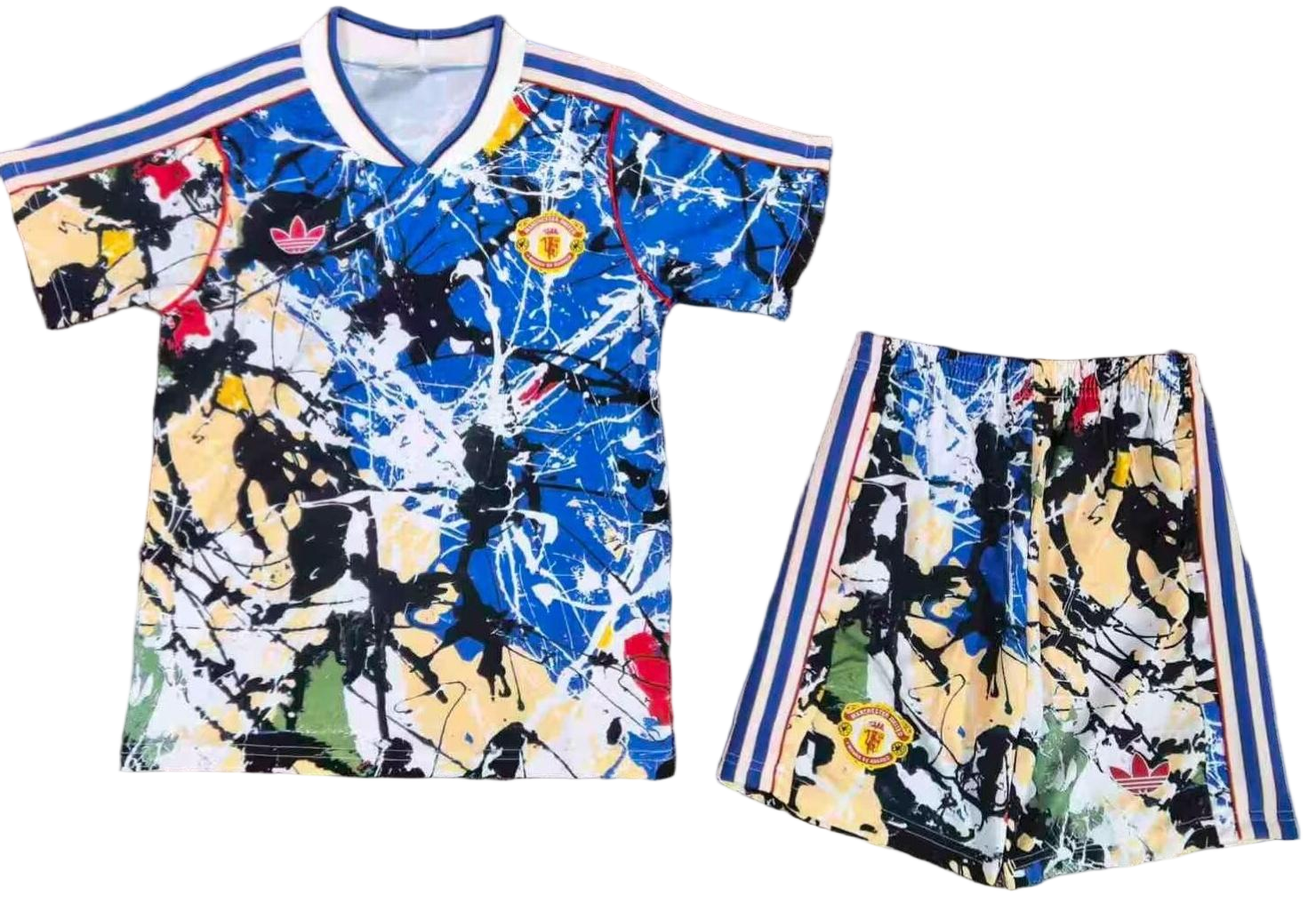 Manchester United X Stone Roses Kids Jersey & Shorts Kit 2025/26 in Model Year: 2025/26 Country and League: England-Premier