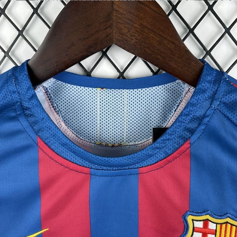 Barcelona Retro Jersey Home Kids Kit Jersey+Shorts 2005/06