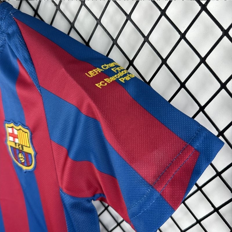 Barcelona Retro Jersey Home Kids Kit Jersey+Shorts 2005/06
