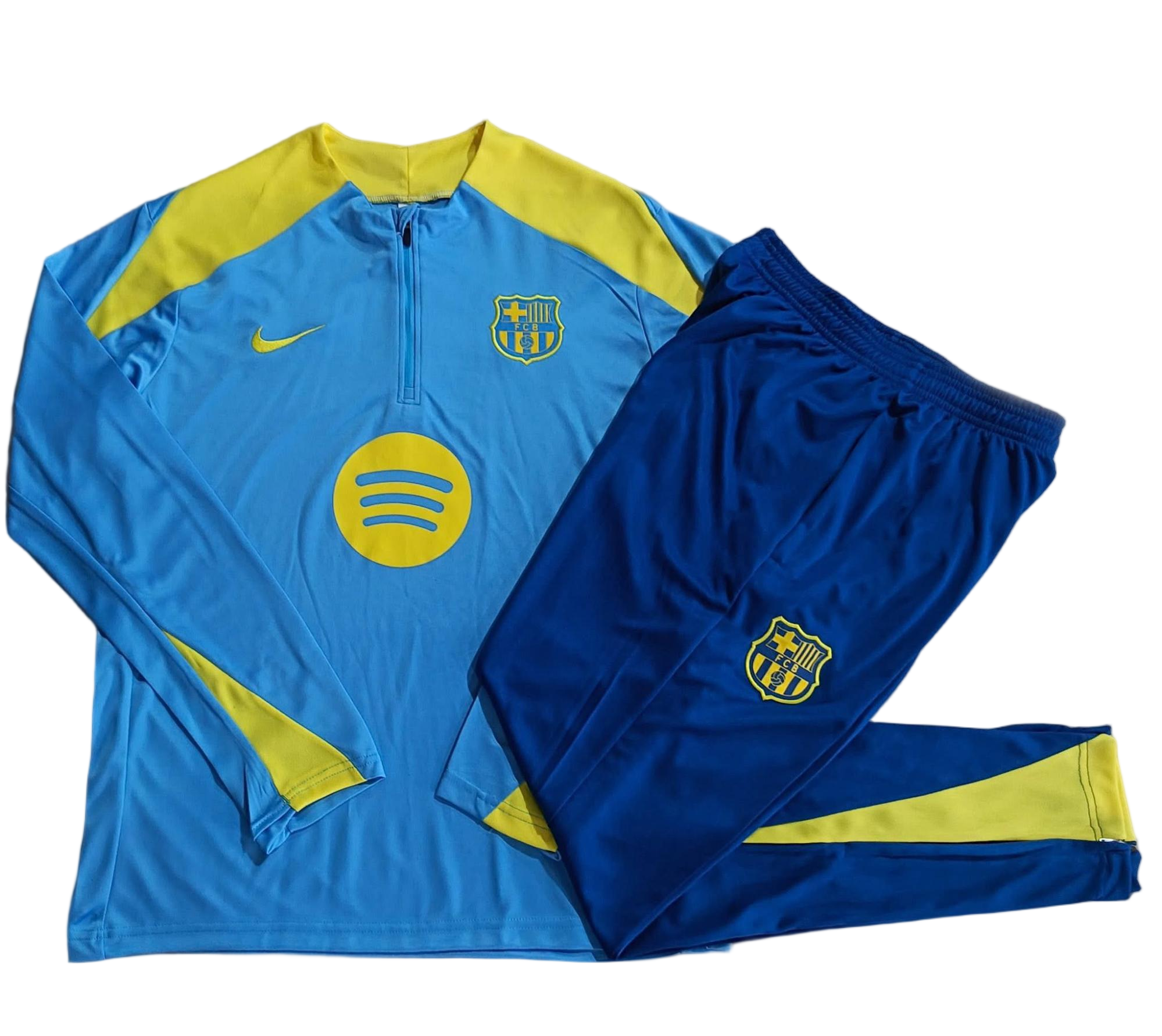 Kids Barcelona Training Kit Sweatshirt & Pants Set Blue 2025/26