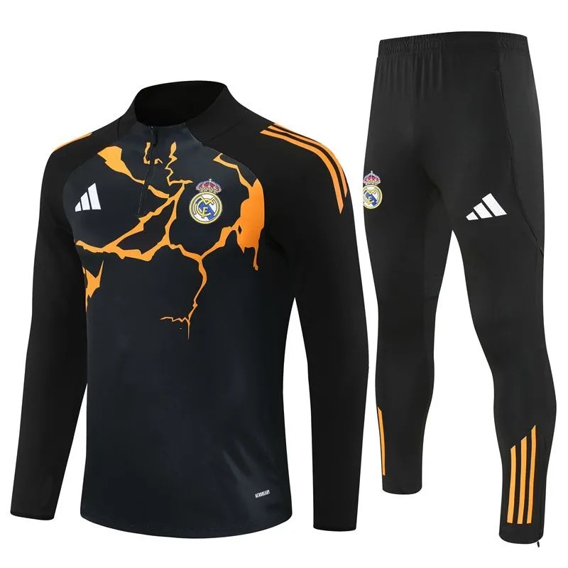 Real Madrid Training Kit Sweatshirt & Pants Set Black 2025/26