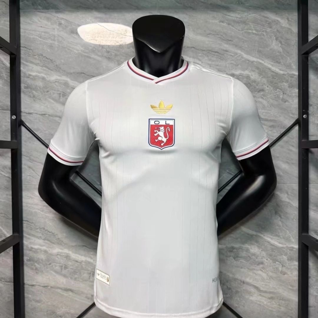 Olympique Lyonnais Authentic Soccer Jersey 75th Anniversary Shirt 2025-26 in White