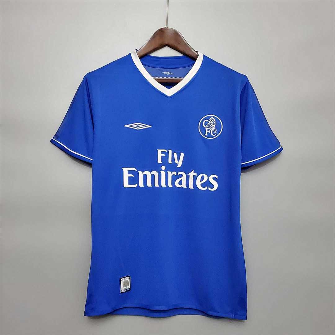 Chelsea Retro Football Jersey Home Shirt 2003-05 in Blue
