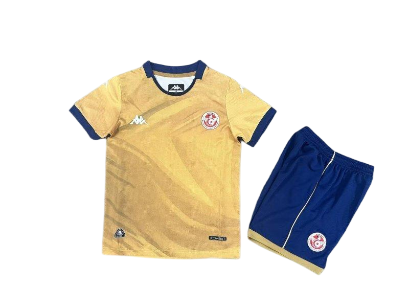 Tunisia Soccer Jersey Third Away Kids Jersey & Shorts Kit 2026 World Cup Edition in Gold