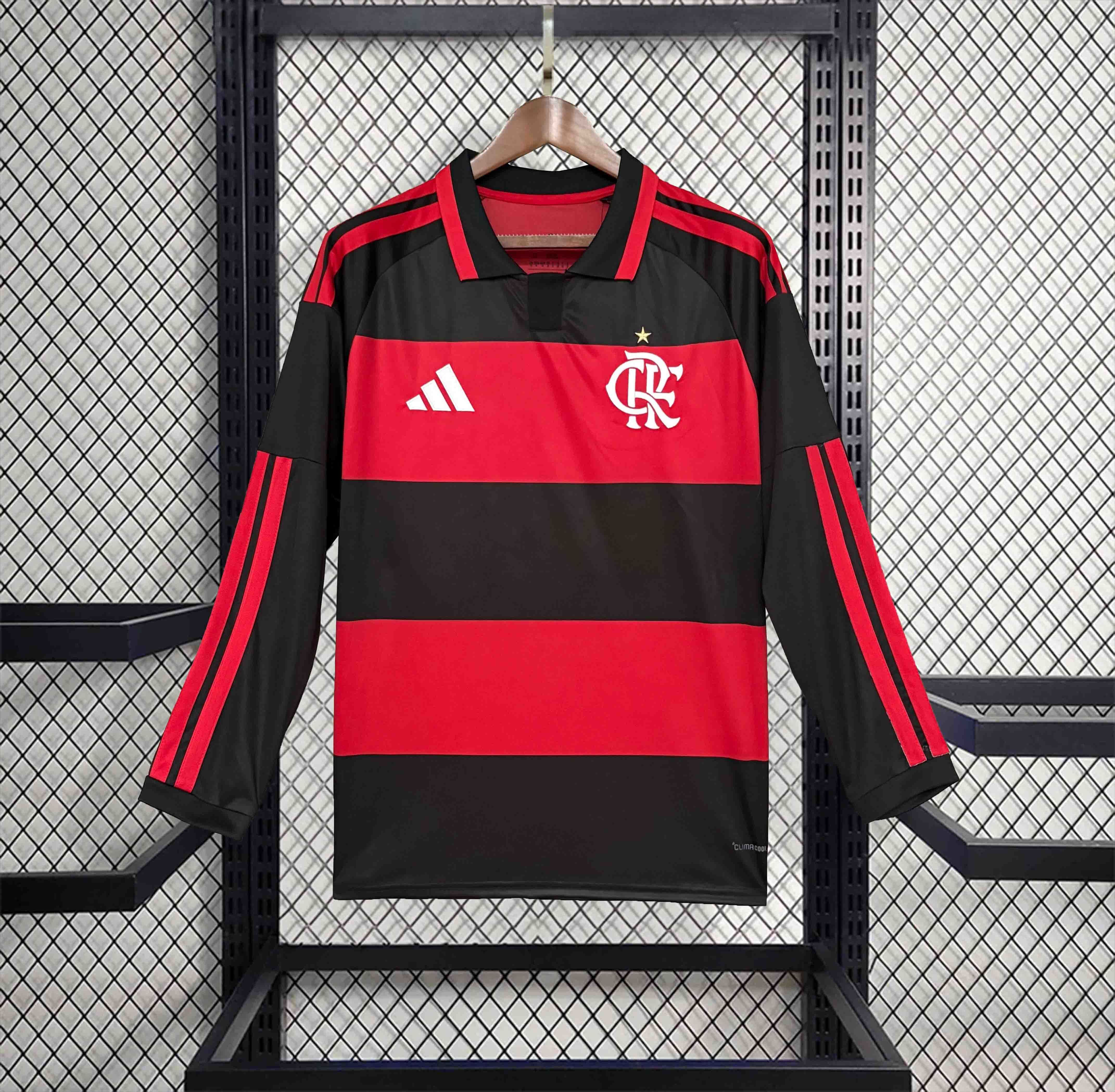Flamengo Soccer Jersey Home Long Sleeve Custom Shirt 2026 in Red&Black
