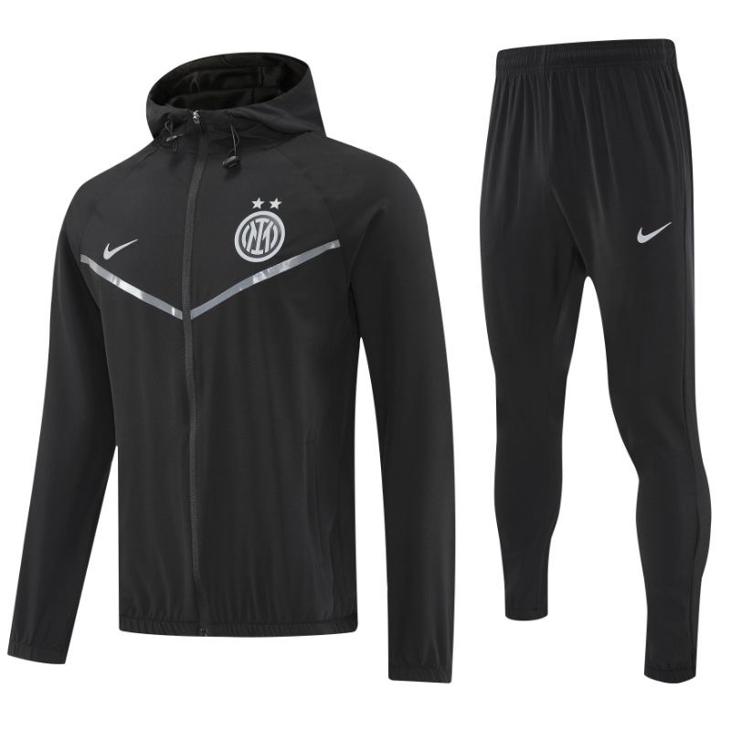 Inter Milan Hoodie Training Kit (Jacket+Pants) Black 2025/26
