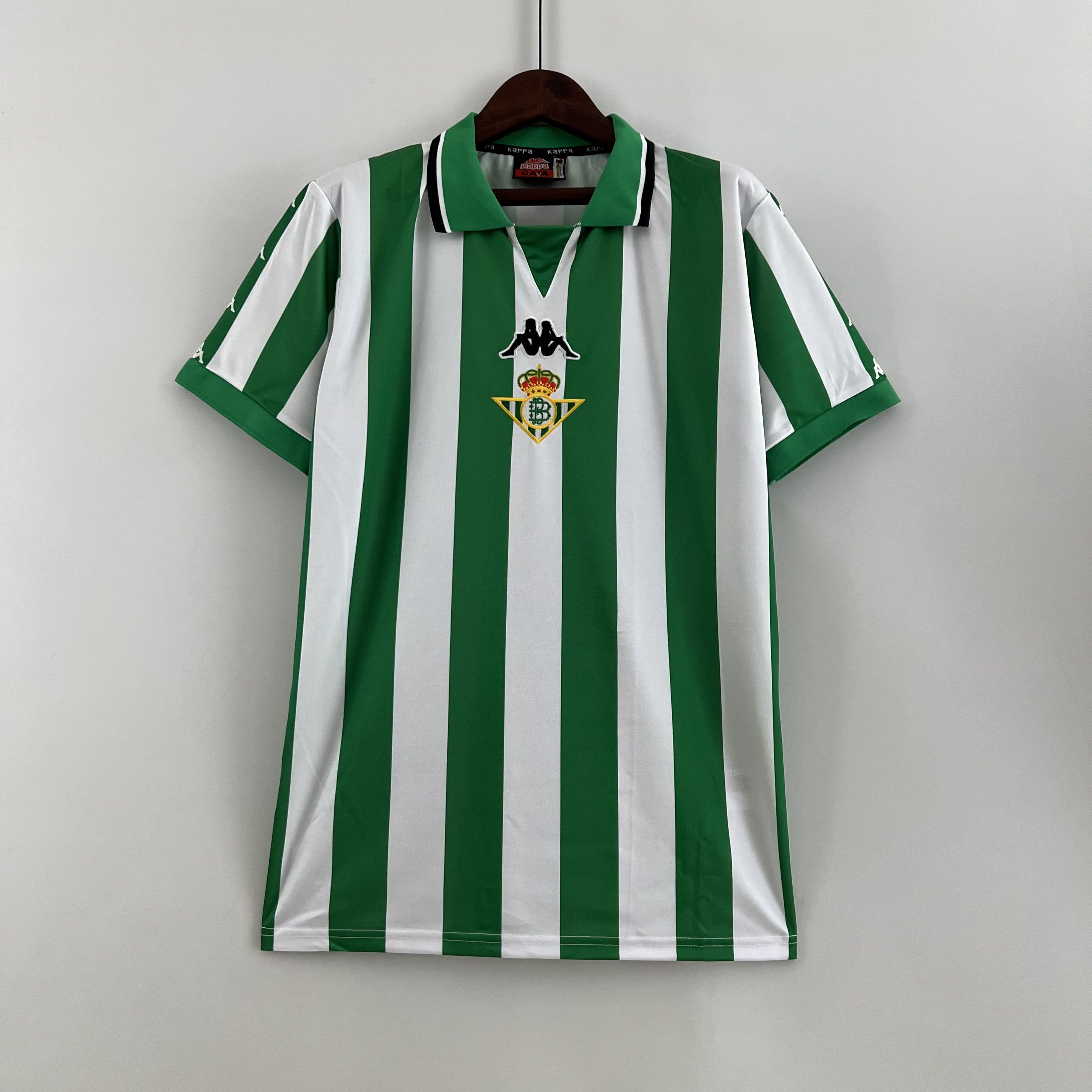 Real Betis Retro Jersey Home Soccer Shirt 1999/00 in Green&White