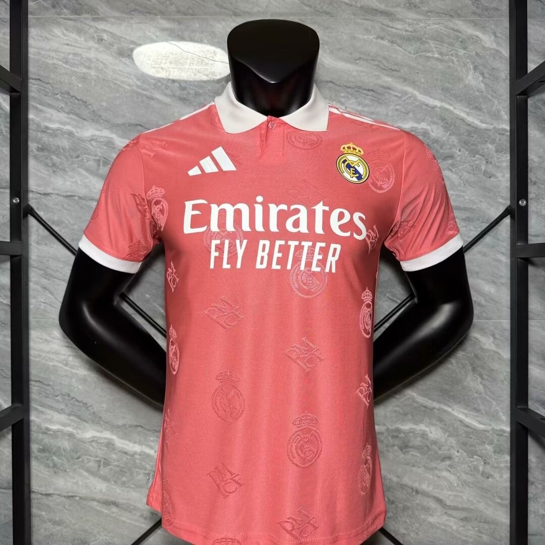 Real Madrid Authentic Football Jersey Pink Polo Special Edition Shirt 2025/26 in Model Year: 2025/26 Country and League: