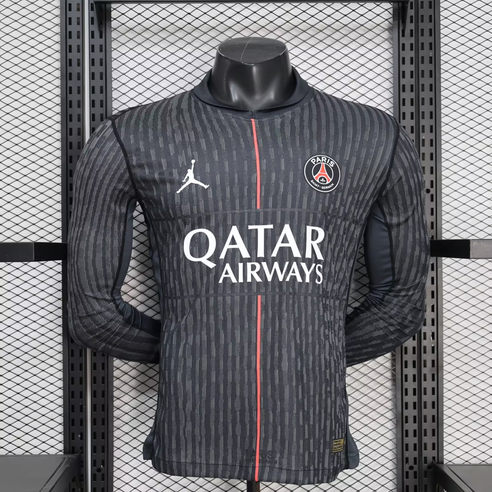 Authentic Soccer Jersey PSG Fourth Away Long Sleeve Shirt 2025/26 in Black