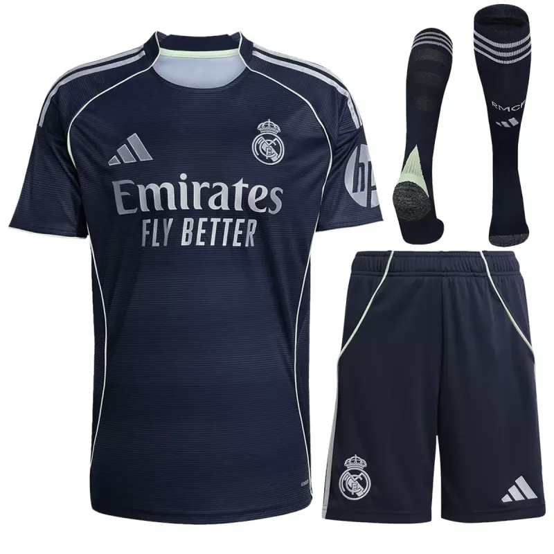 Real Madrid Football Jersey Away Full Kit 2025/26 in Model Year: 2025/26 Country and League: Spain-La Liga