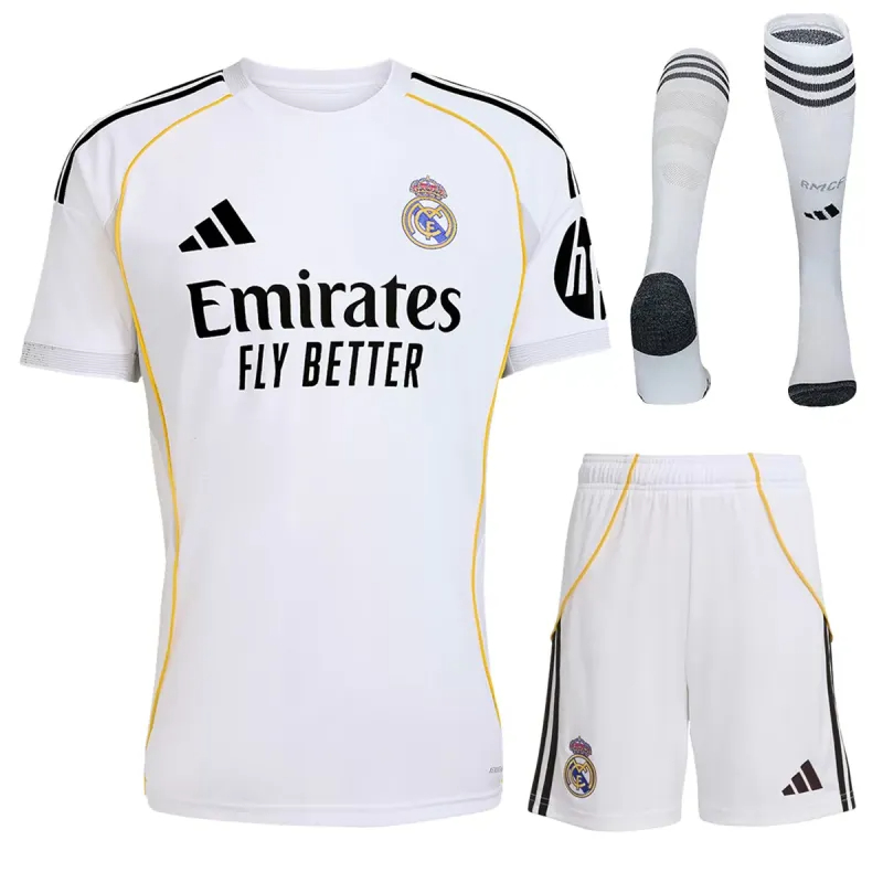 Real Madrid Football Jersey Home Full Kit 2025/26 in Model Year: 2025/26 Country and League: Spain-La Liga