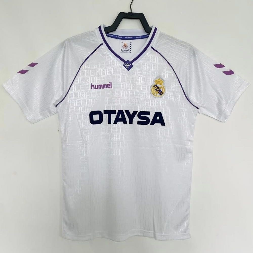 Real Madrid Retro Jersey Home Custom Soccer Shirt 1990-92 in White