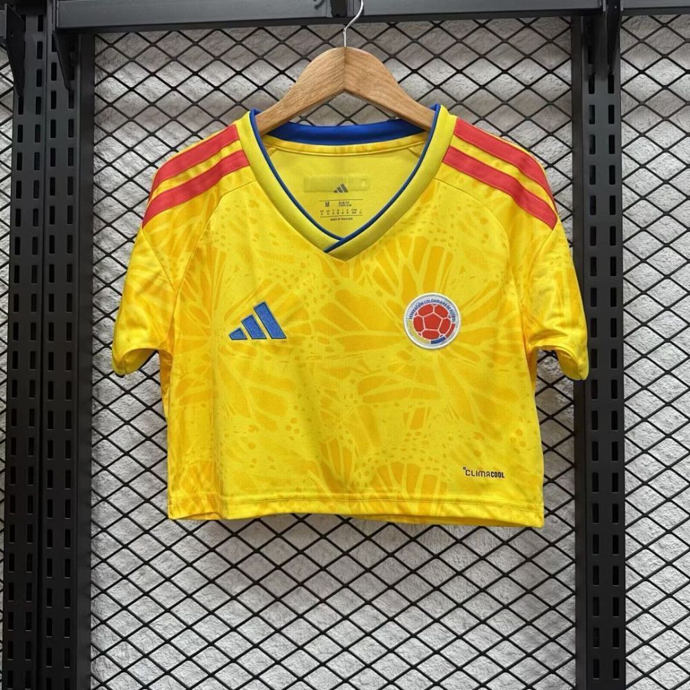 Colombia Soccer Jersey Women's Home Crop Top World Cup 2026