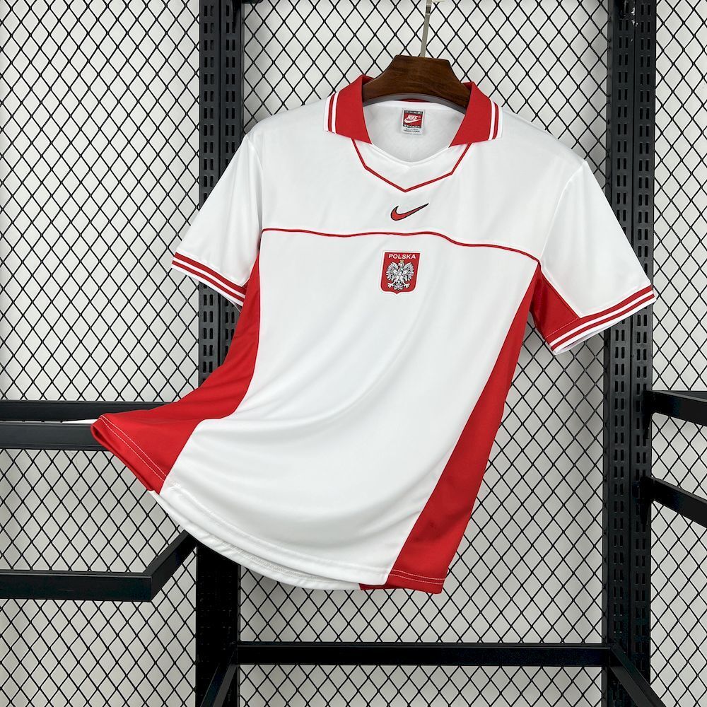 Poland Retro Football Jersey Home Custom Shirt 1997 in White