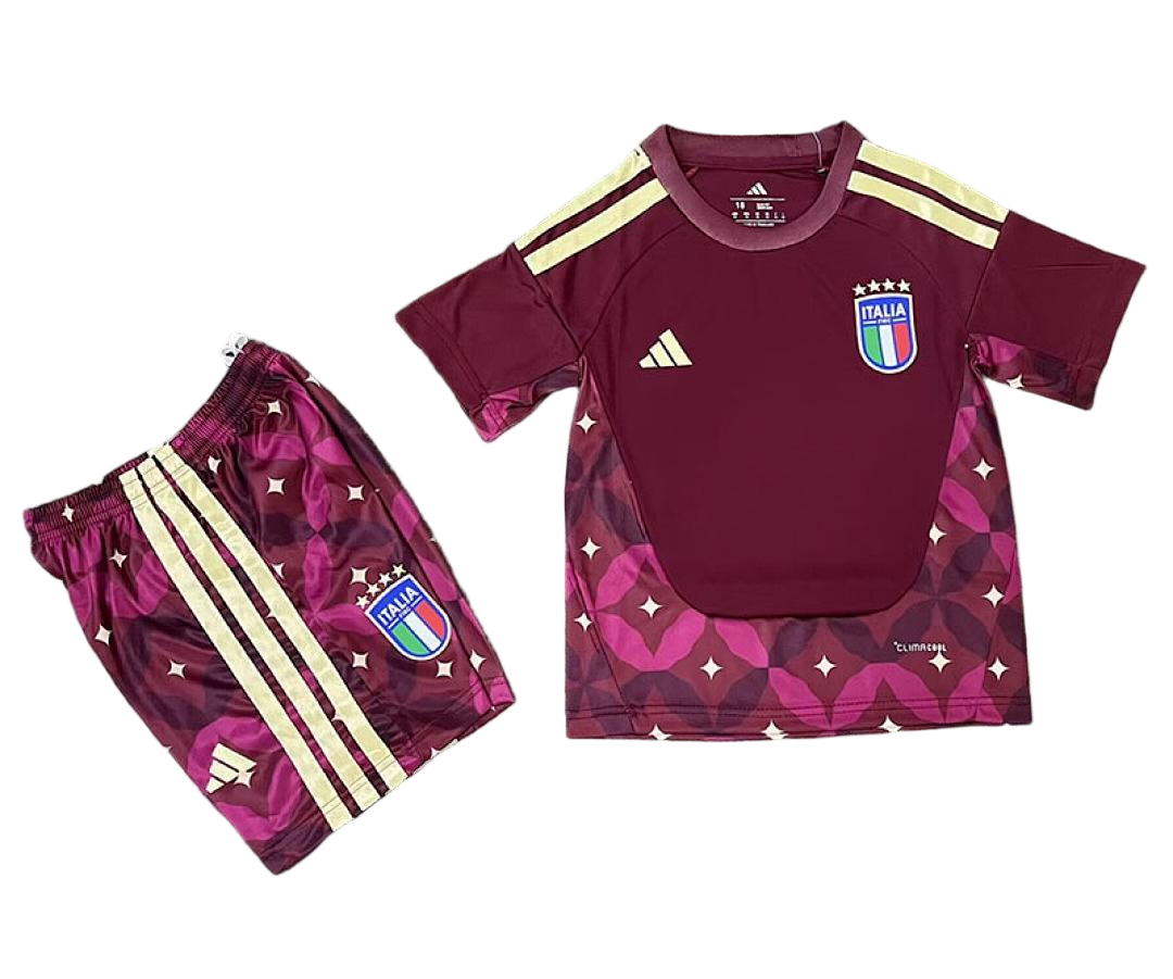 Italy Goalkeeper Football Uniform Kids Jersey & Shorts Kit 2026 World Cup Edition in Model Year: 2026 Confederate: UEFA