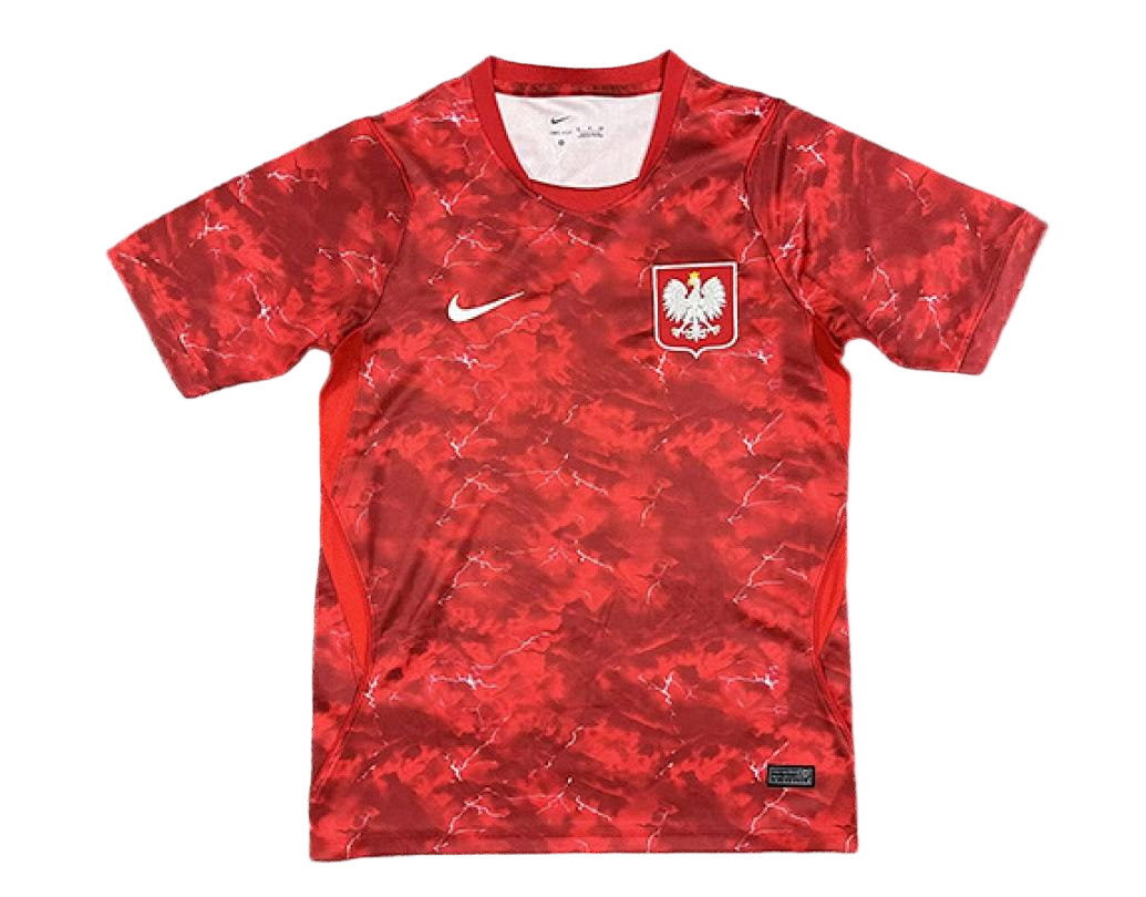 Poland Soccer Jersey Away Custom Shirt 2026 World Cup Edition in Red