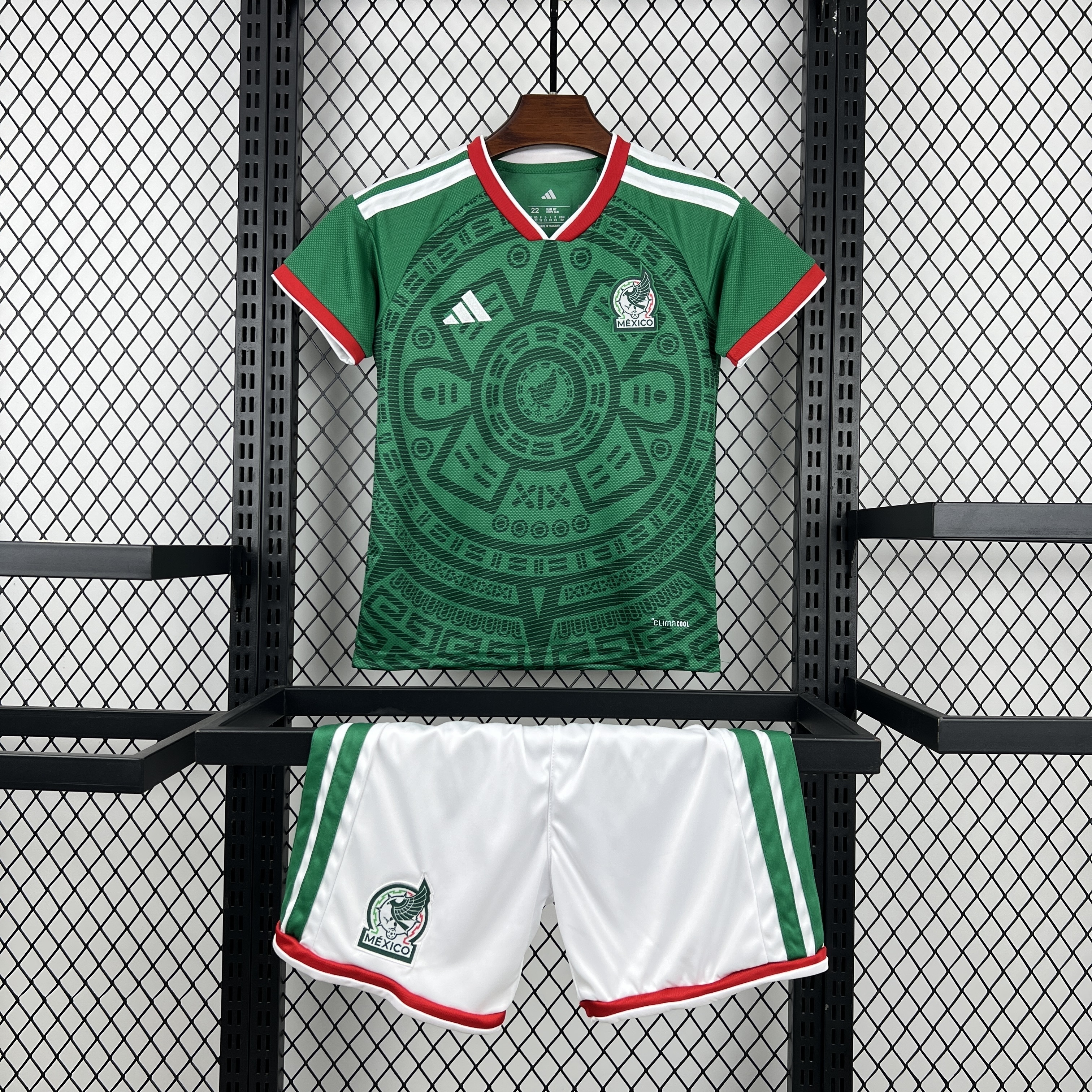 Mexico Soccer Jersey Home Kids Jersey & Shorts Kit 2026 World Cup Edition in Green