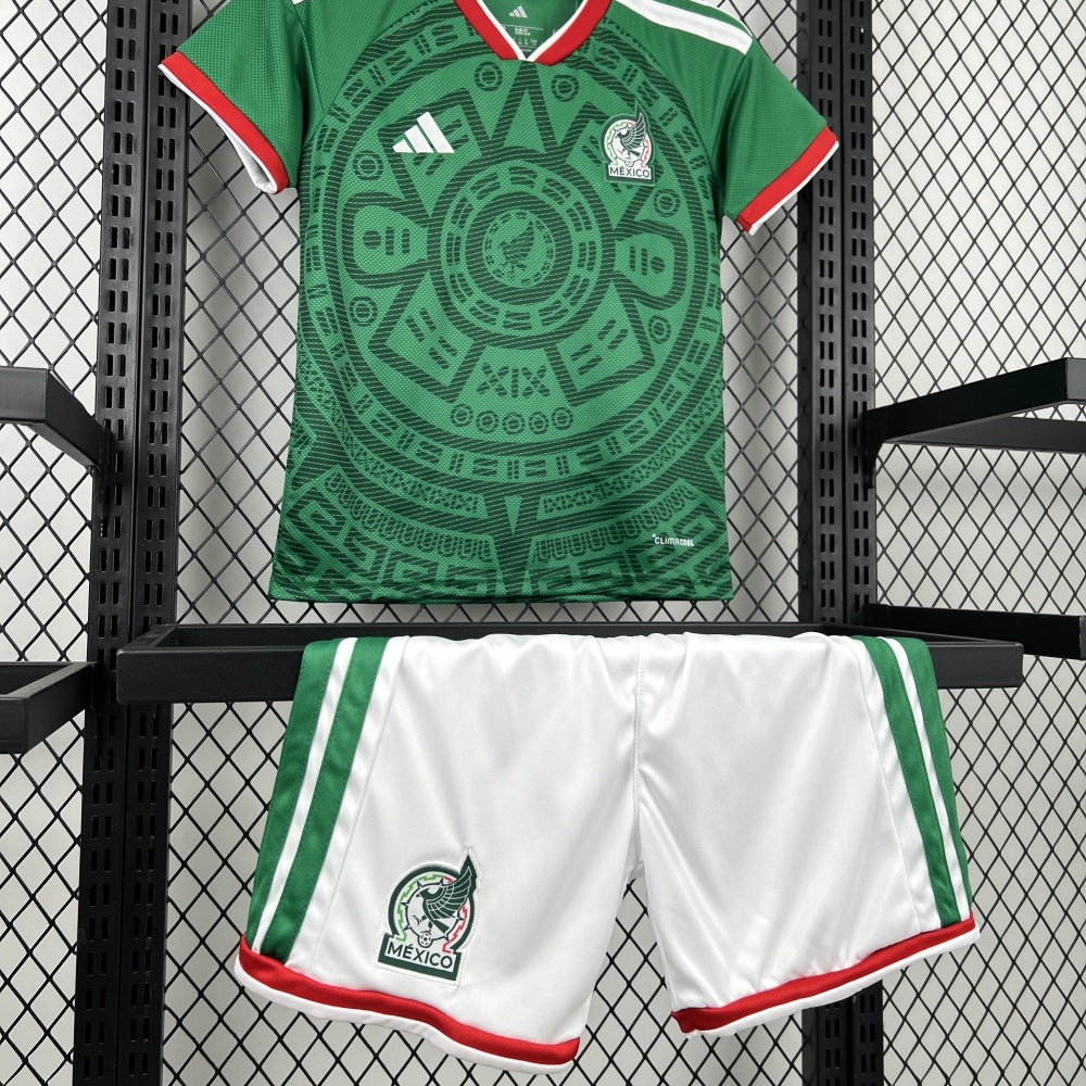 Mexico Soccer Jersey Home Kids Kit Jersey+Shorts World Cup 2026