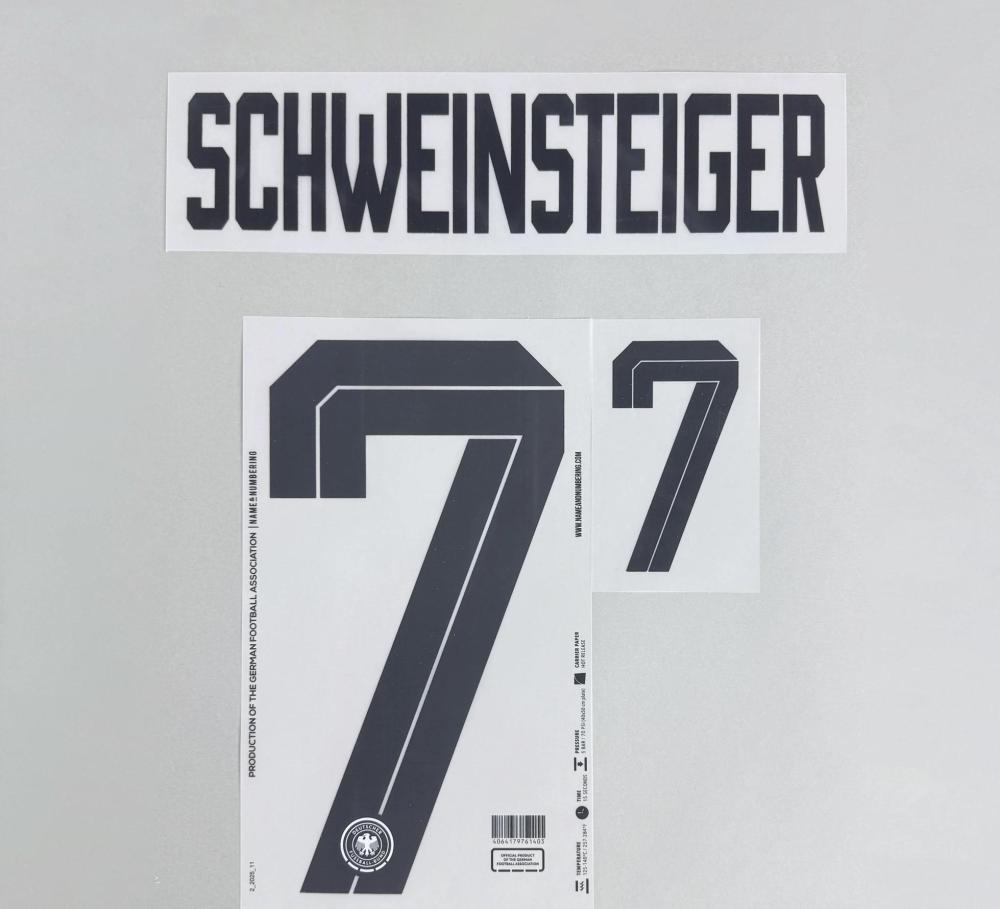 SCHWEINSTEIGER #7 Germany 2026 World Cup Home Football Soccer Name & Number Set