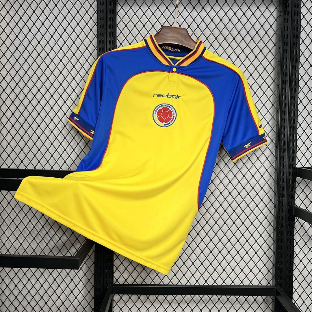 Colombia Retro Soccer Jersey Home Custom Shirt 2001 in Yellow