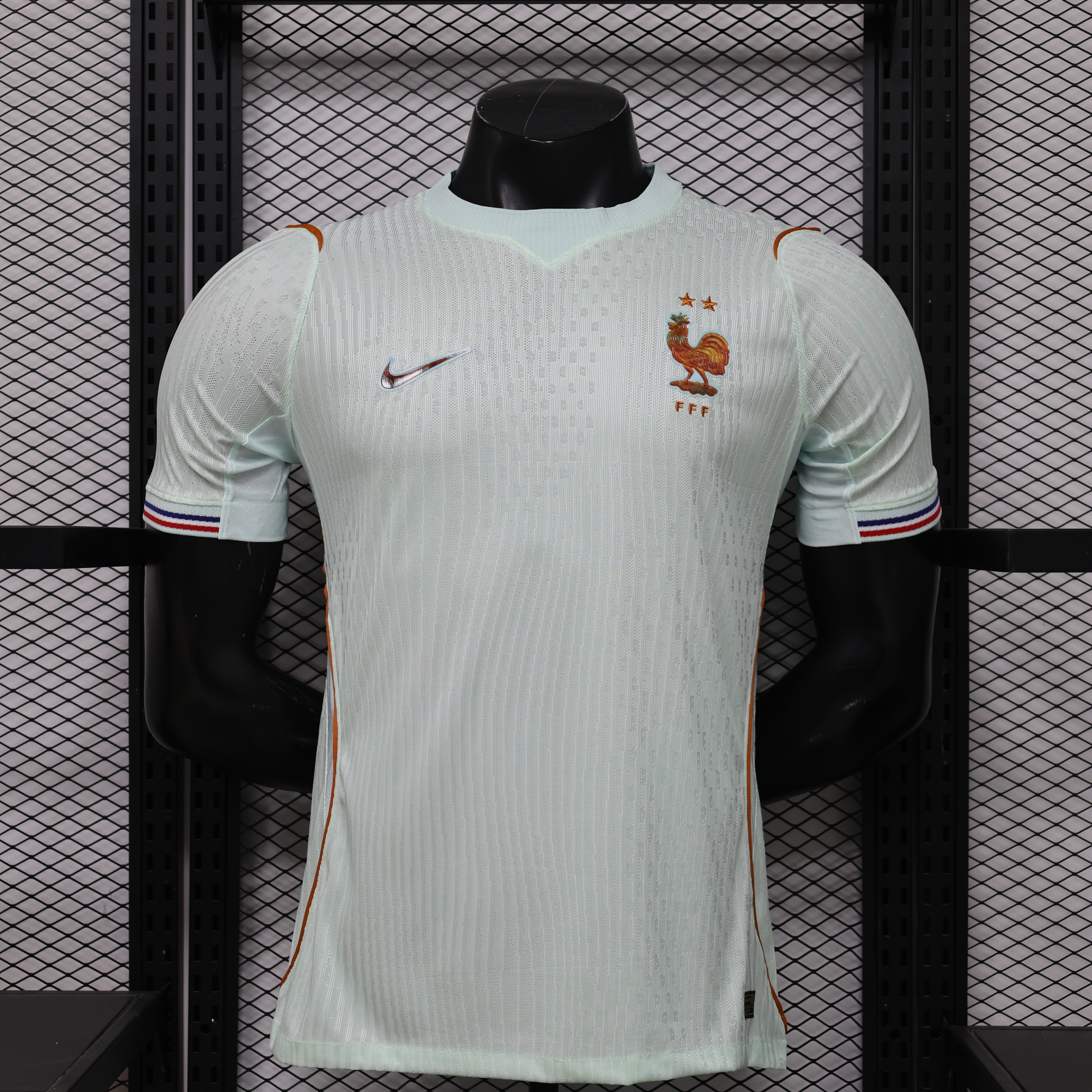 France Authentic Soccer Jersey Away Shirt 2026 World Cup Edition in Light Green