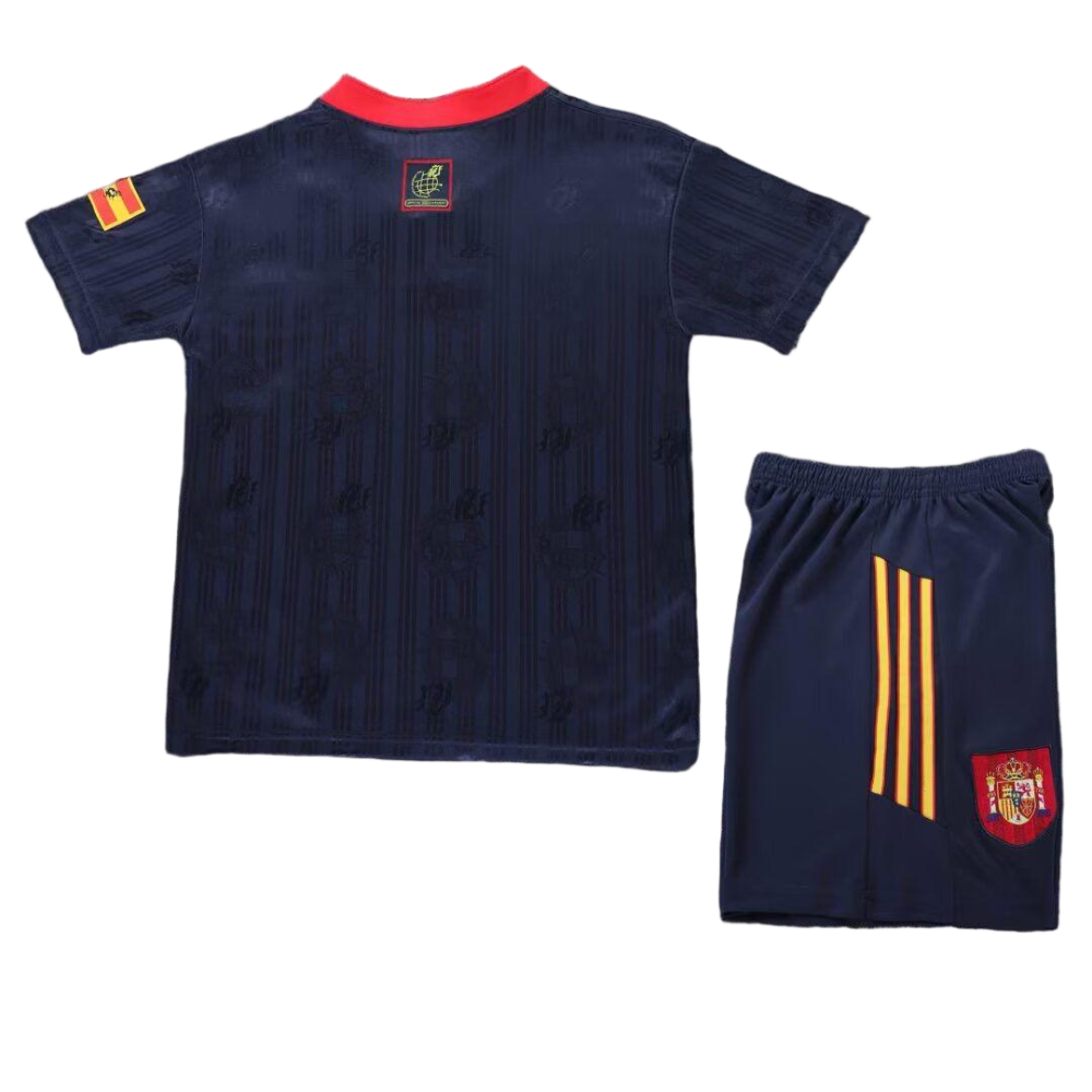 Spain Retro Football Jersey Away Kids Kit Jersey+Shorts 1996