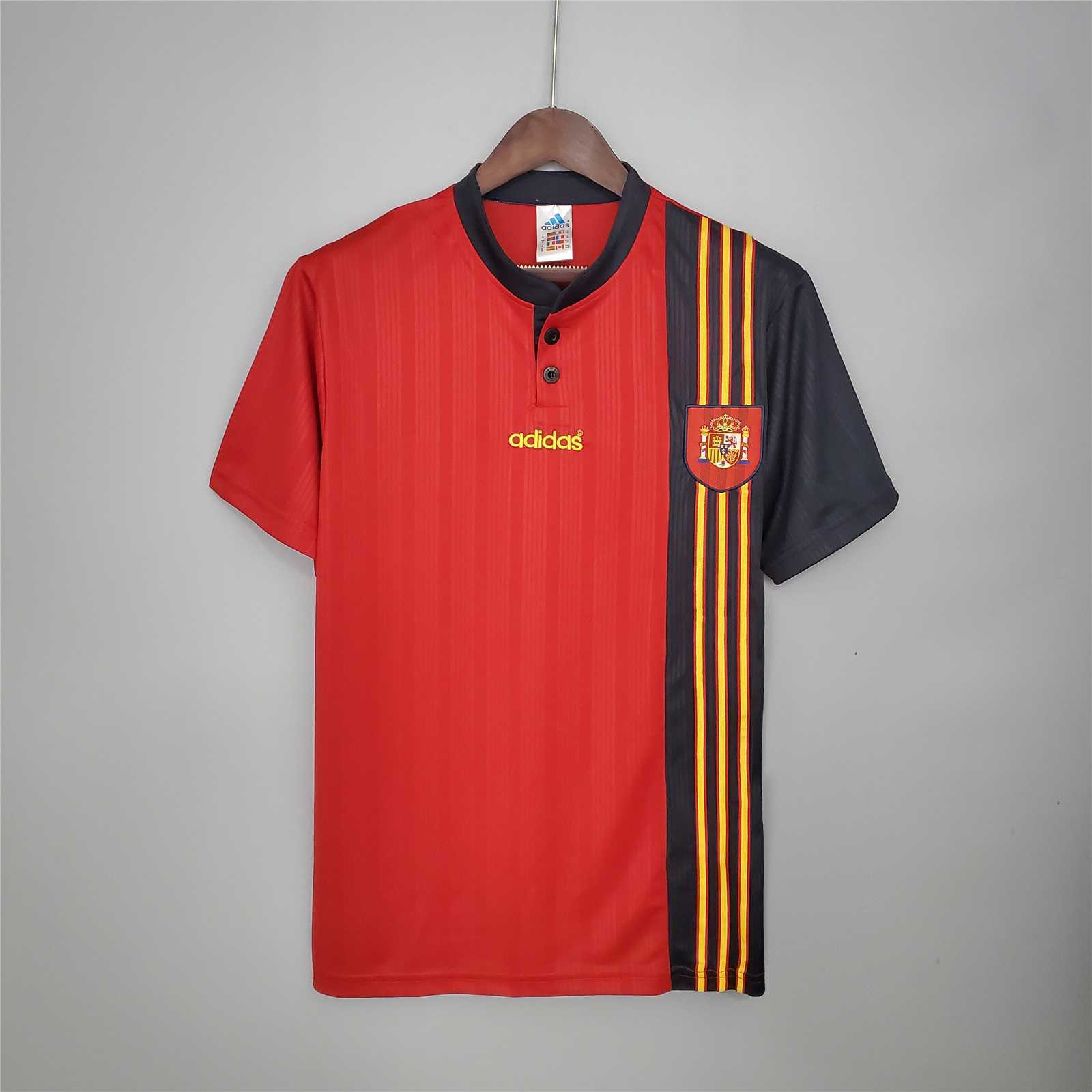 Spain Retro Football Jersey Home Custom Shirt 1996 in Model Year: 1996 Confederate: UEFA Country: Spain-National