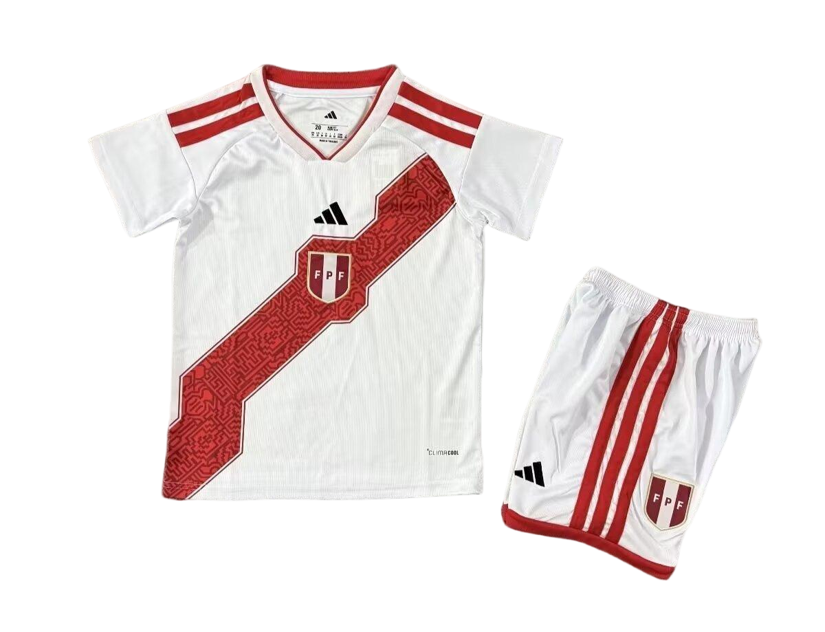 Peru Soccer Jersey Home Kids Jersey & Shorts Kit 2026 World Cup Edition in Red